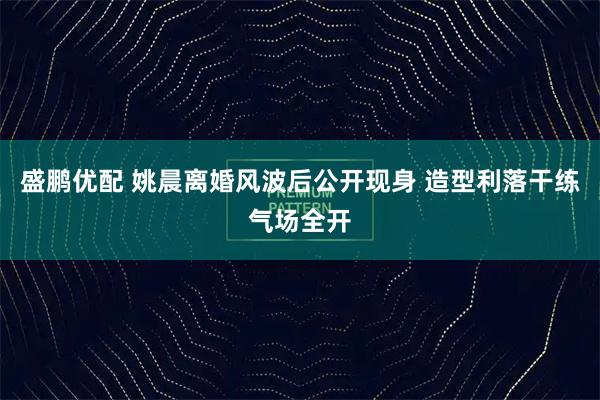 盛鹏优配 姚晨离婚风波后公开现身 造型利落干练气场全开